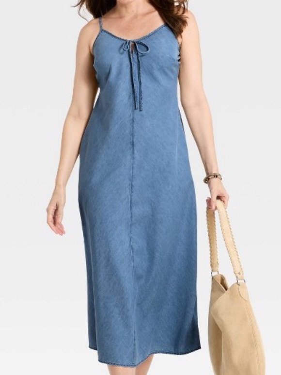 Blue Chambray Maxi Sundress - 100% Cotton Universal Thread - Nwt — image 2 of 6